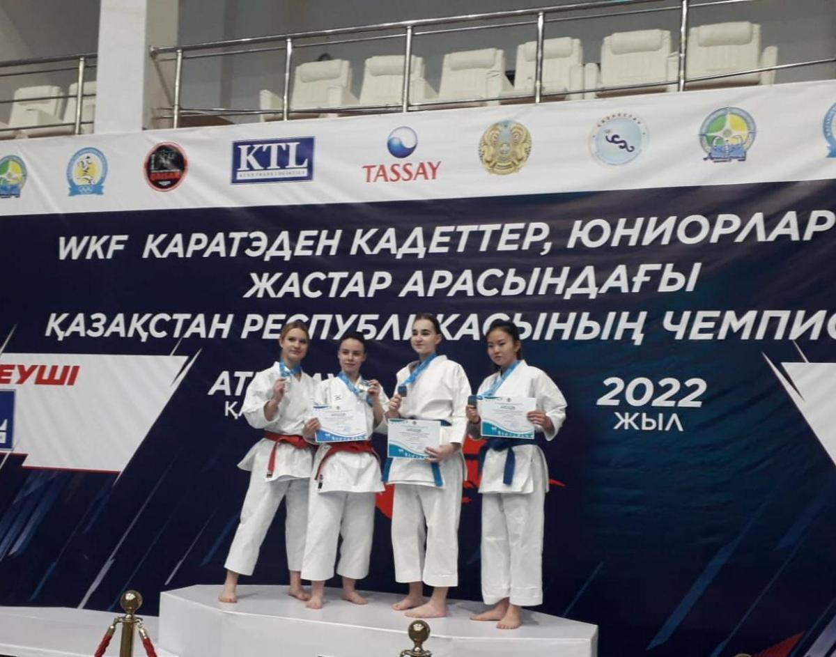 Принимала участие в чемпионате Республики Казахстан по каратэ - до.