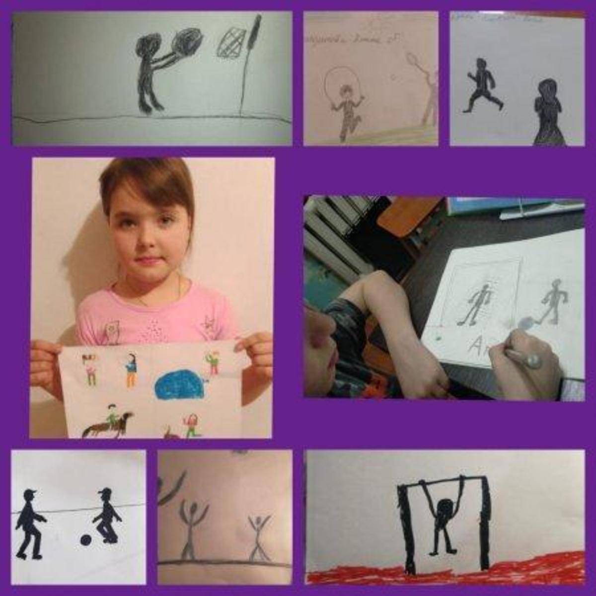 Работали над созданием силуэта по теме:,, Моя любимая спортивная игра"