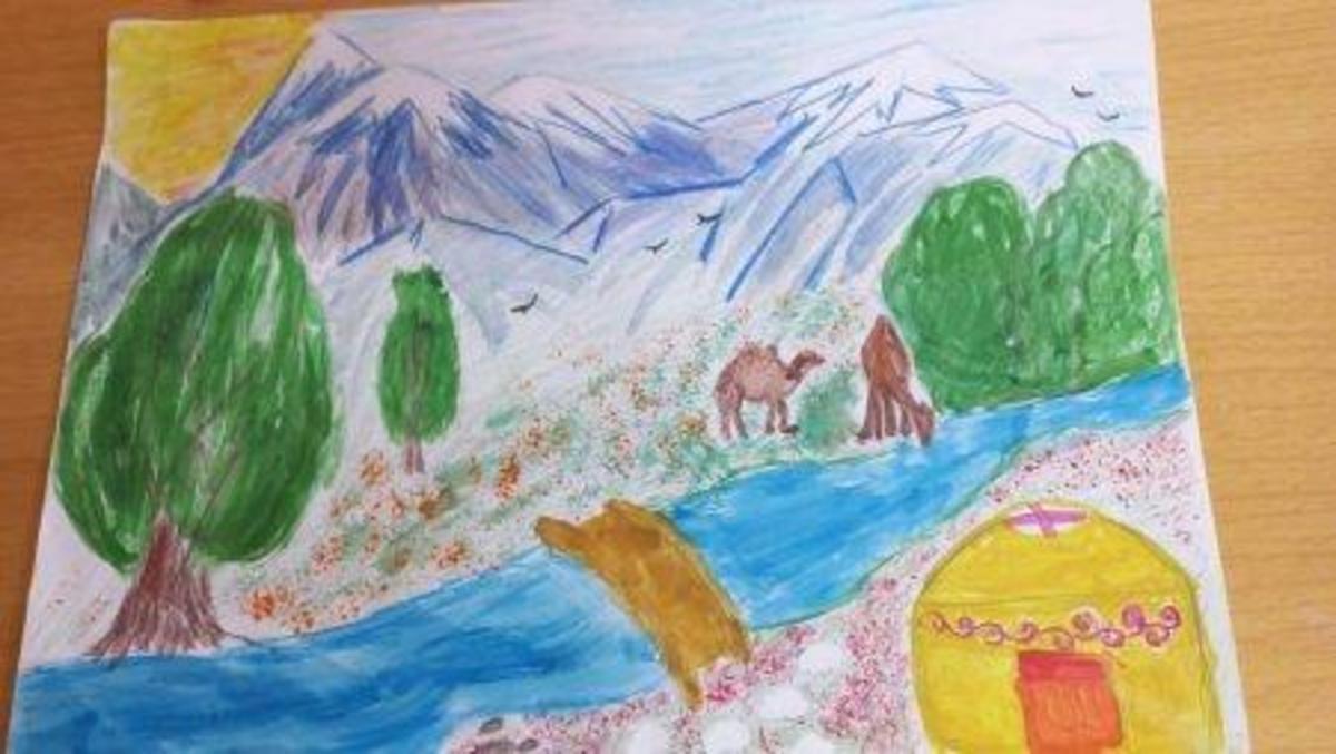 Приняли участие в выставке рисунков,, Моя Родина Казахстан."