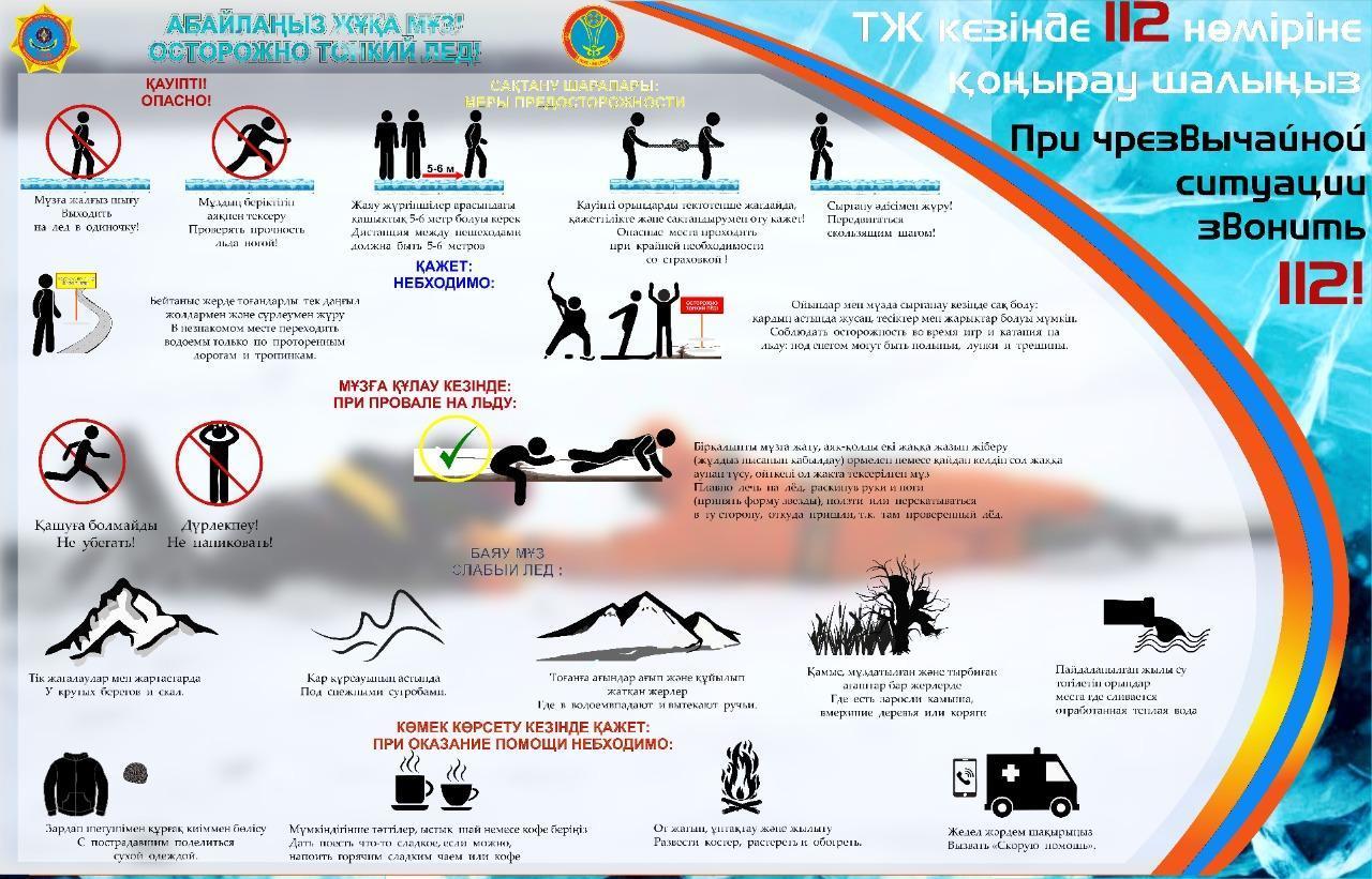 Абайлаңыз, арық!  Осторожно, тонкий лёд!